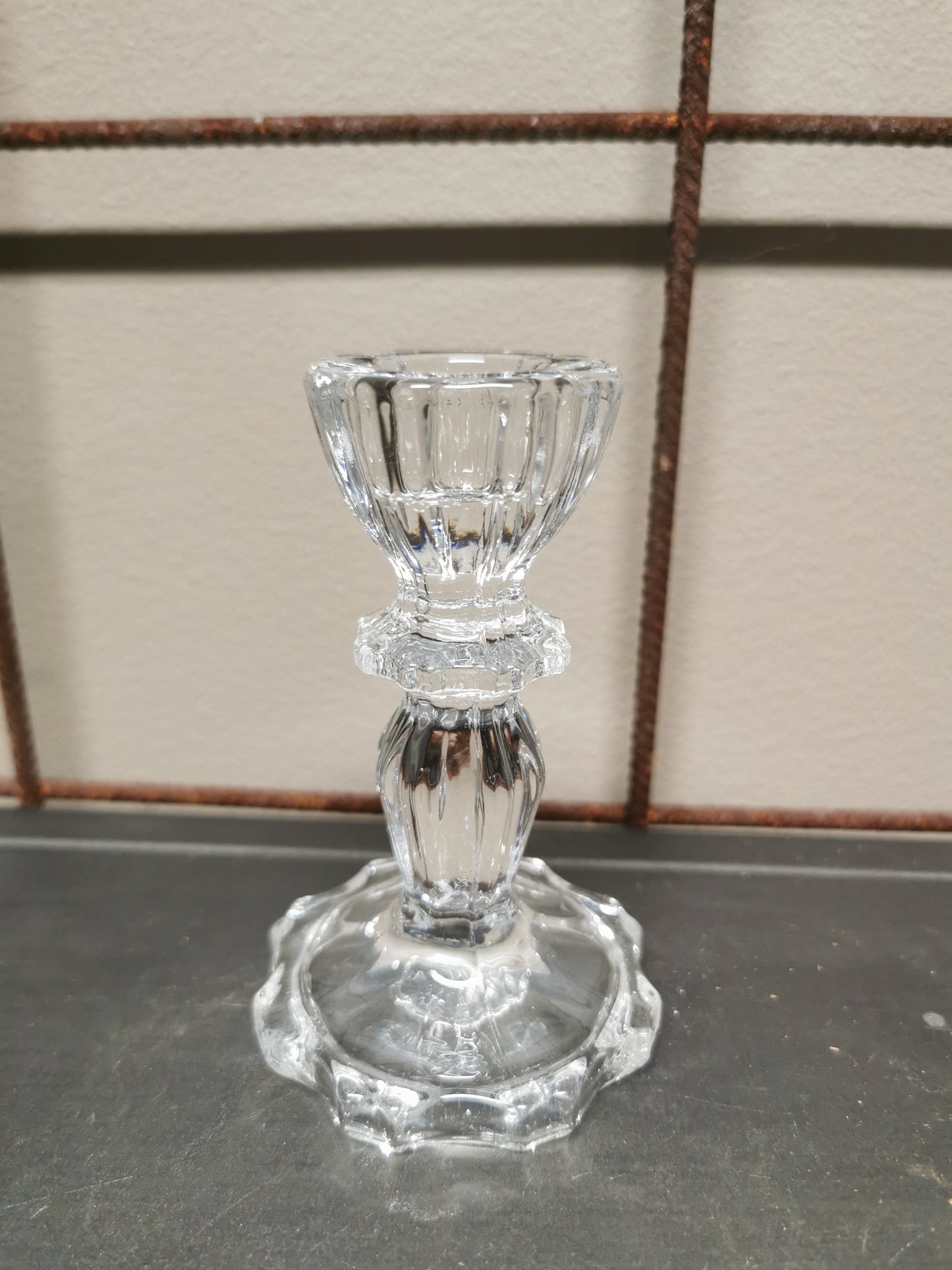 Lysestake i glass h10cm d 7cm