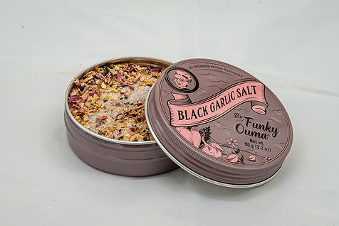 Funky Ouma Black Garlic salt, Glutenfri.