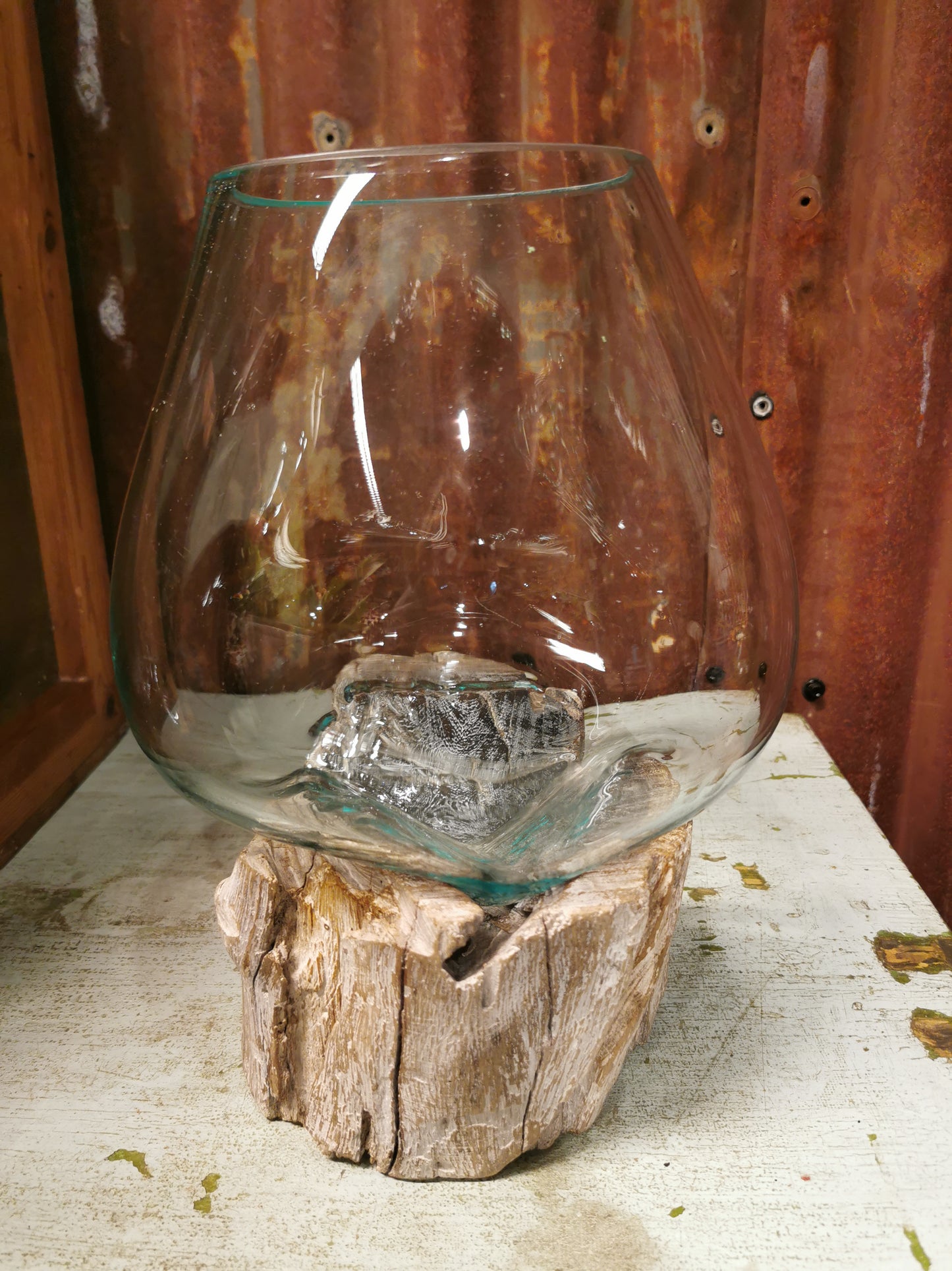Rustikk vase/glassbolle på rot #6