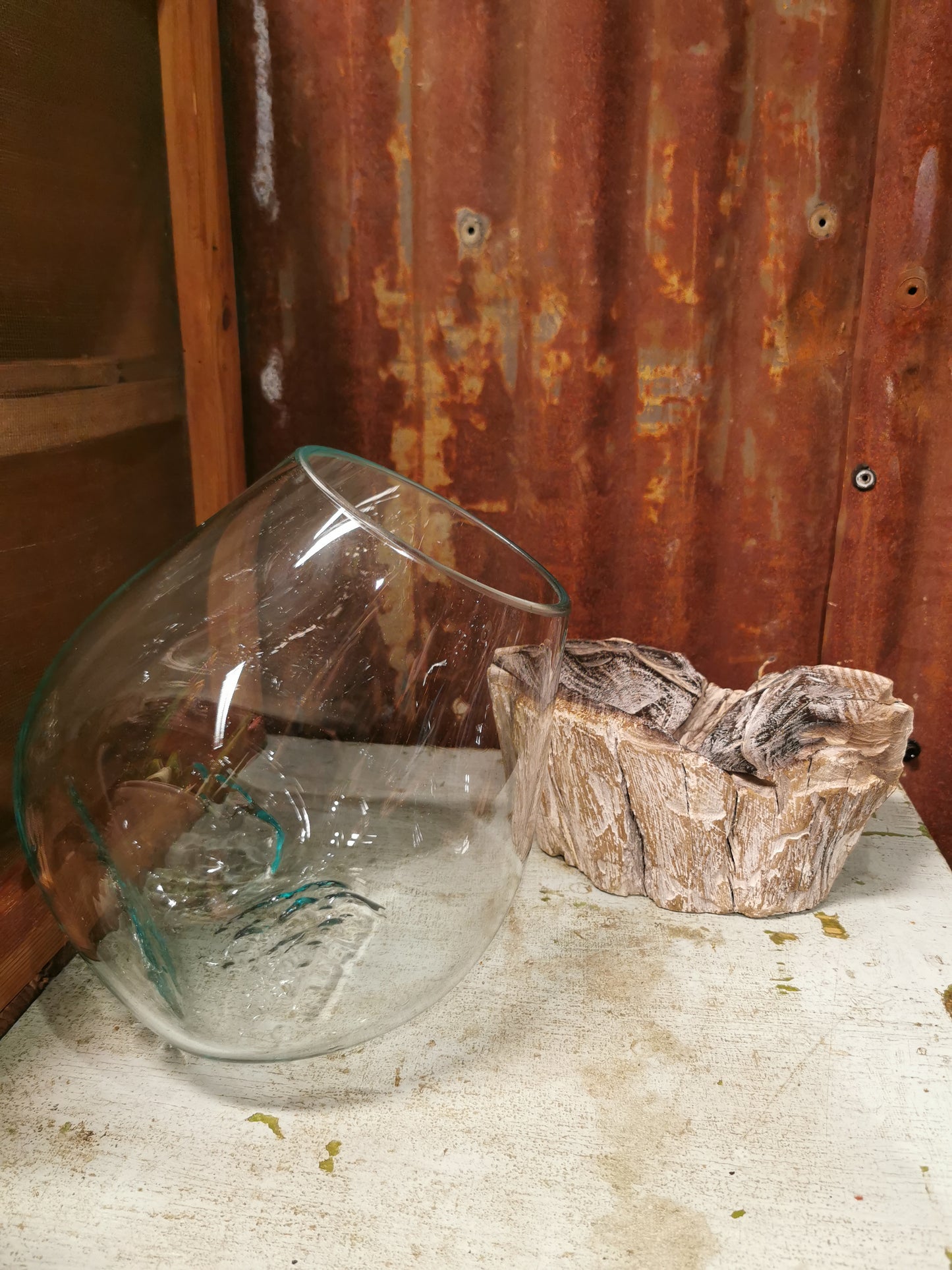 Rustikk vase/glassbolle på rot #6