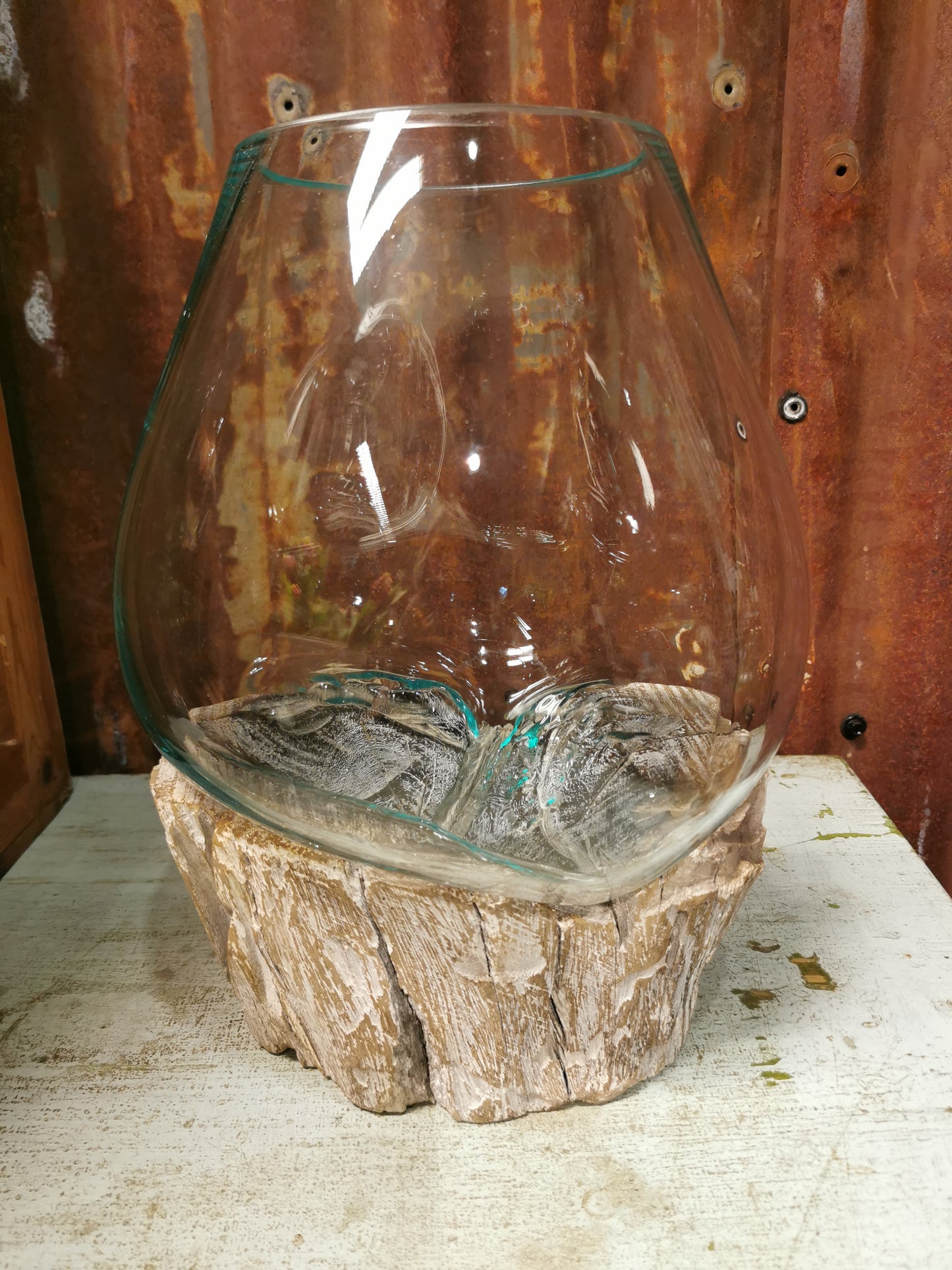 Rustikk vase/glassbolle på rot #6