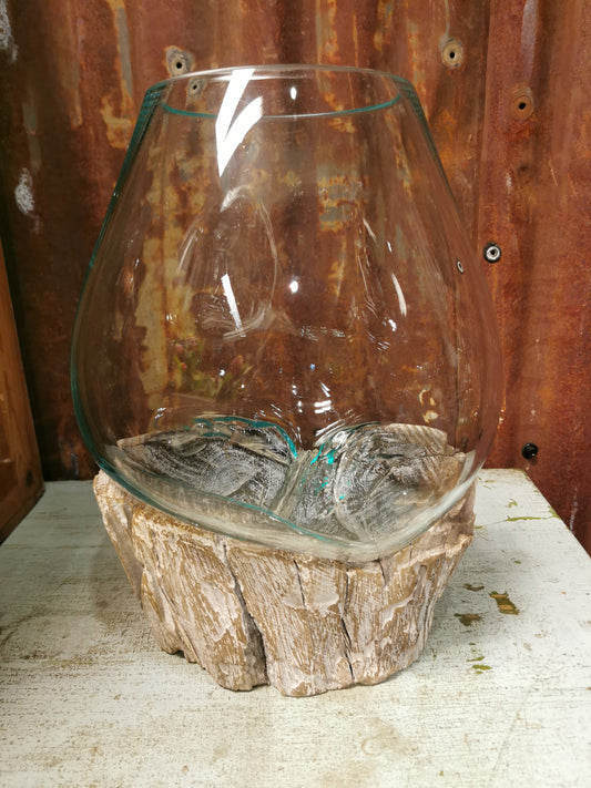 Rustikk vase/glassbolle på rot #6